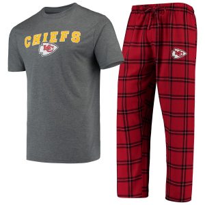 Concepts Sport Kansas City Chiefs Gray Troupe T-Shirt & Pants Sleep Set