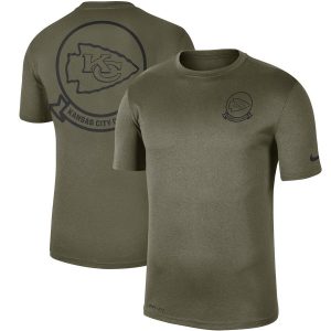 Nike Kansas City Chiefs Olive 2019 Salute to Service Sideline Seal Legend Performance T-Shirt