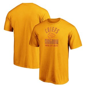 Majestic Kansas City Chiefs Yellow Iconic Hometown Arc Logo T-Shirt