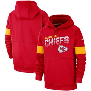 Nike Kansas City Chiefs Red Sideline Team Logo Performance Pullover Hoodie