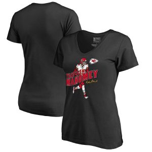 Patrick Mahomes Kansas City Chiefs NFL Pro Line by Fanatics Branded Women’s That’s Mahomey V-Neck T-Shirt – Black
