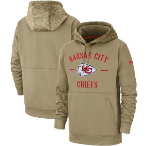 Nike Kansas City Chiefs Tan 2019 Salute to Service Sideline Therma Pullover Hoodie