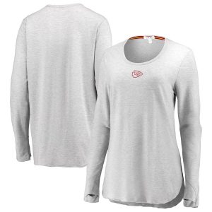 WEAR By Erin Andrews Kansas City Chiefs Women’s Heather Gray Thumbhole Long Sleeve T-Shirt