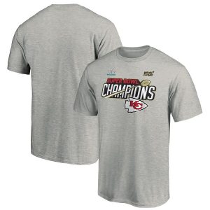 Kansas City Chiefs NFL Pro Line by Fanatics Branded Super Bowl LIV Champions Trophy Collection Locker Room Big & Tall T-Shirt – Heather Gray
