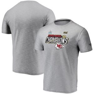 Kansas City Chiefs NFL Pro Line by Fanatics Branded Super Bowl LIV Champions Trophy Collection Locker Room T-Shirt – Heather Gray