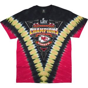 Kansas City Chiefs NFL Pro Line by Fanatics Branded Super Bowl LIV Champions V Tie-Dye T-Shirt – Black/Red