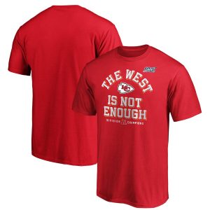 Kansas City Chiefs NFL Pro Line by Fanatics Branded 2019 AFC West Division Champions Cover Two T-Shirt – Red